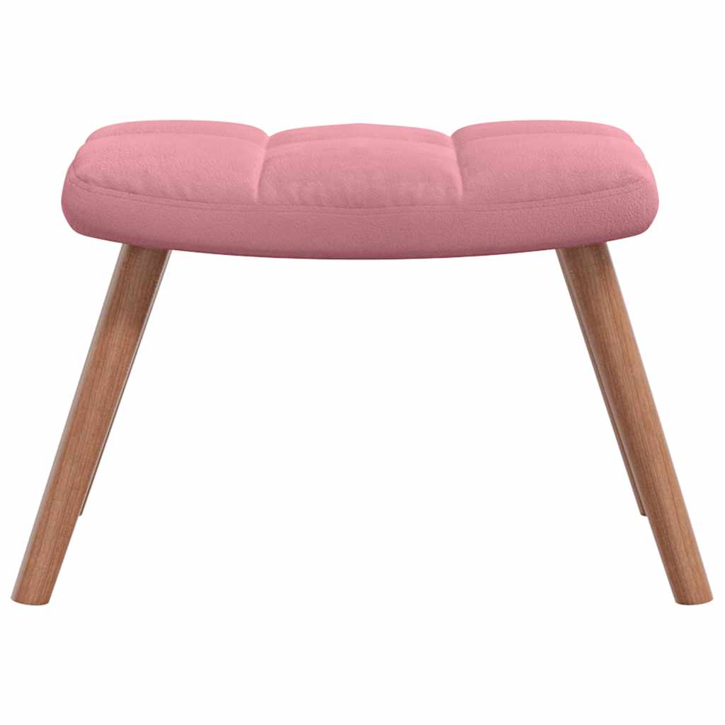Chaise de relaxation avec repose-pied Rose Velours - XIOS