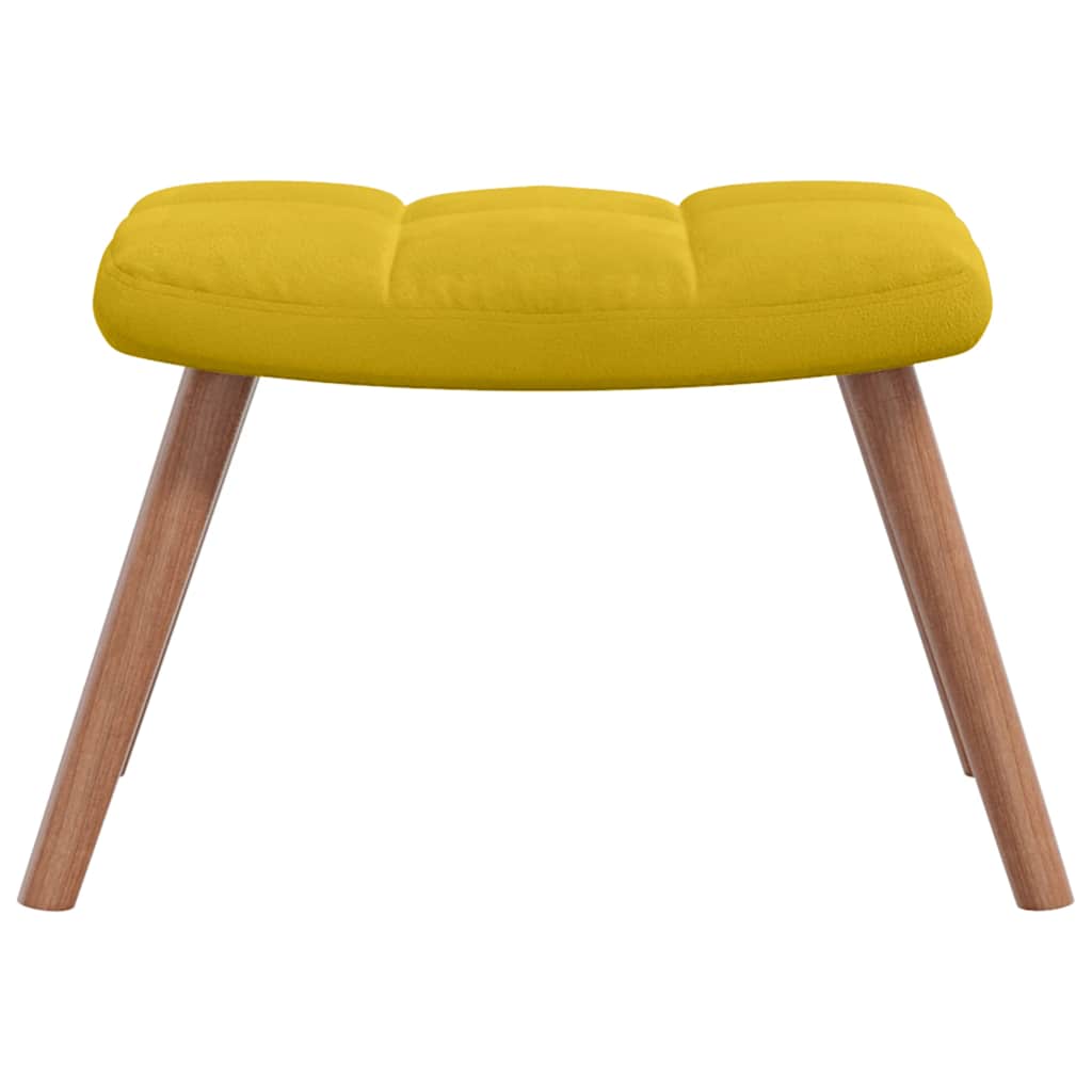 Chaise de relaxation avec repose-pied Jaune moutarde Velours - XIOS