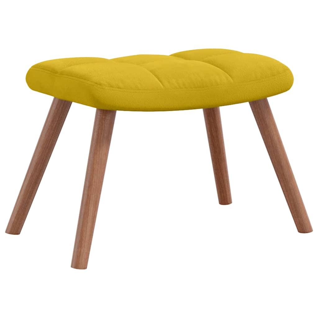 Chaise de relaxation avec repose-pied Jaune moutarde Velours - XIOS