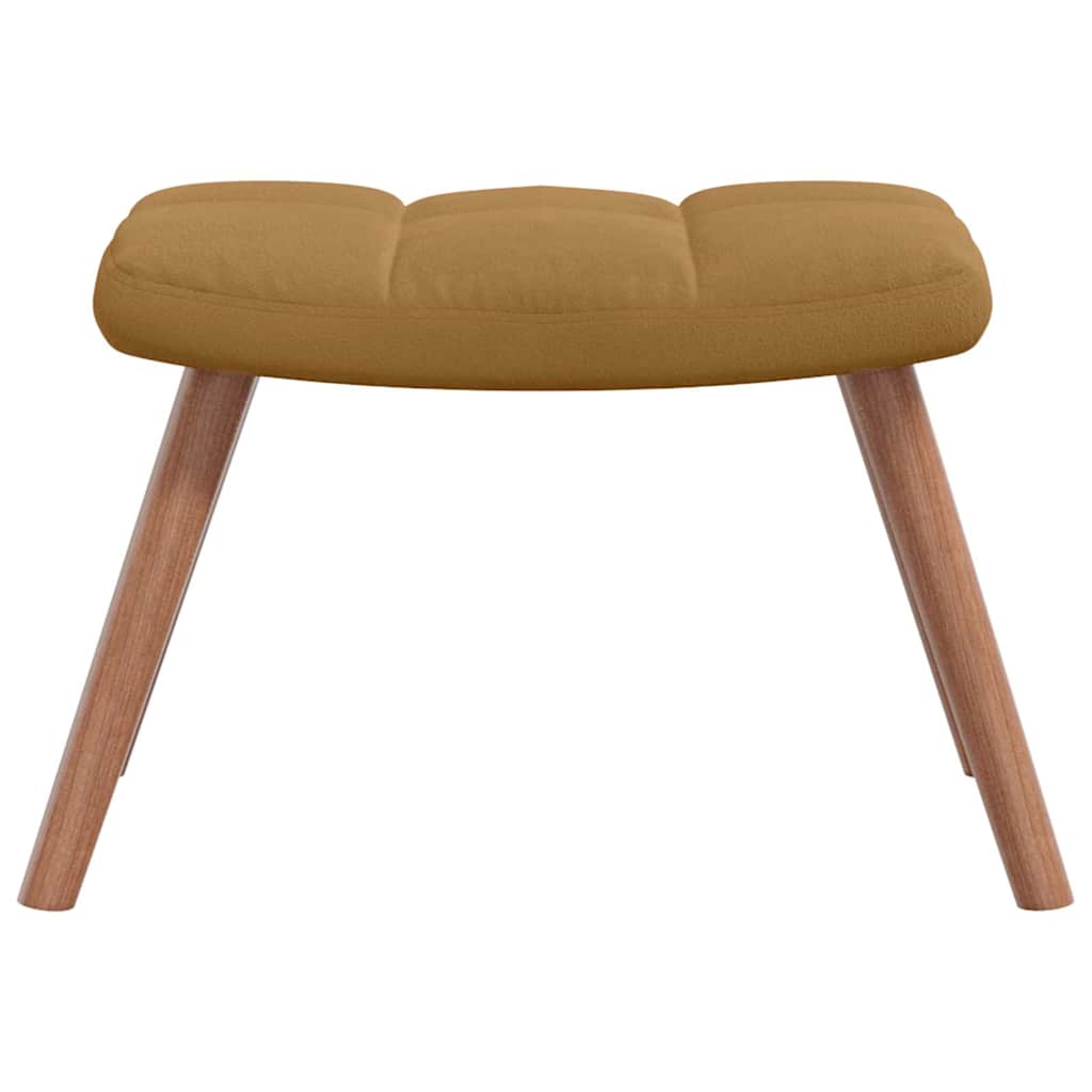 Chaise de relaxation avec repose-pied Marron Velours - XIOS