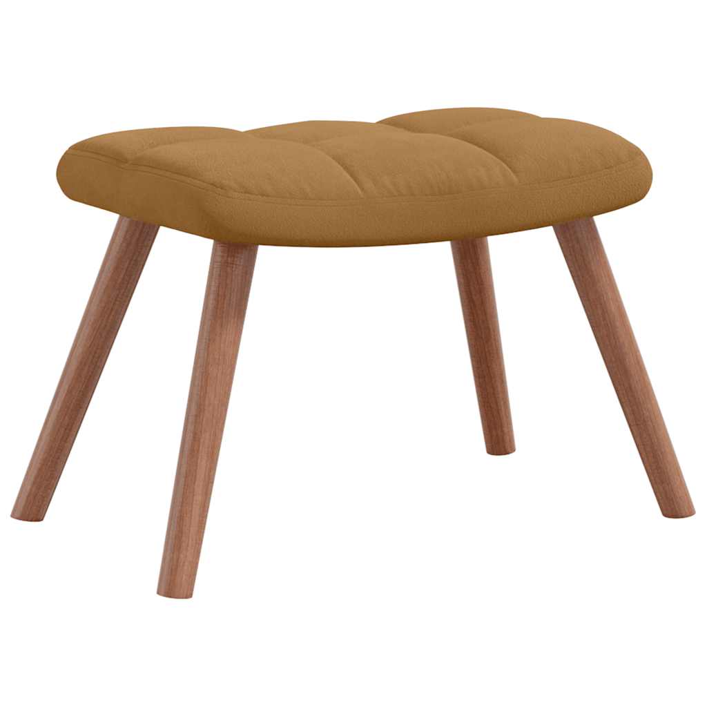 Chaise de relaxation avec repose-pied Marron Velours - XIOS