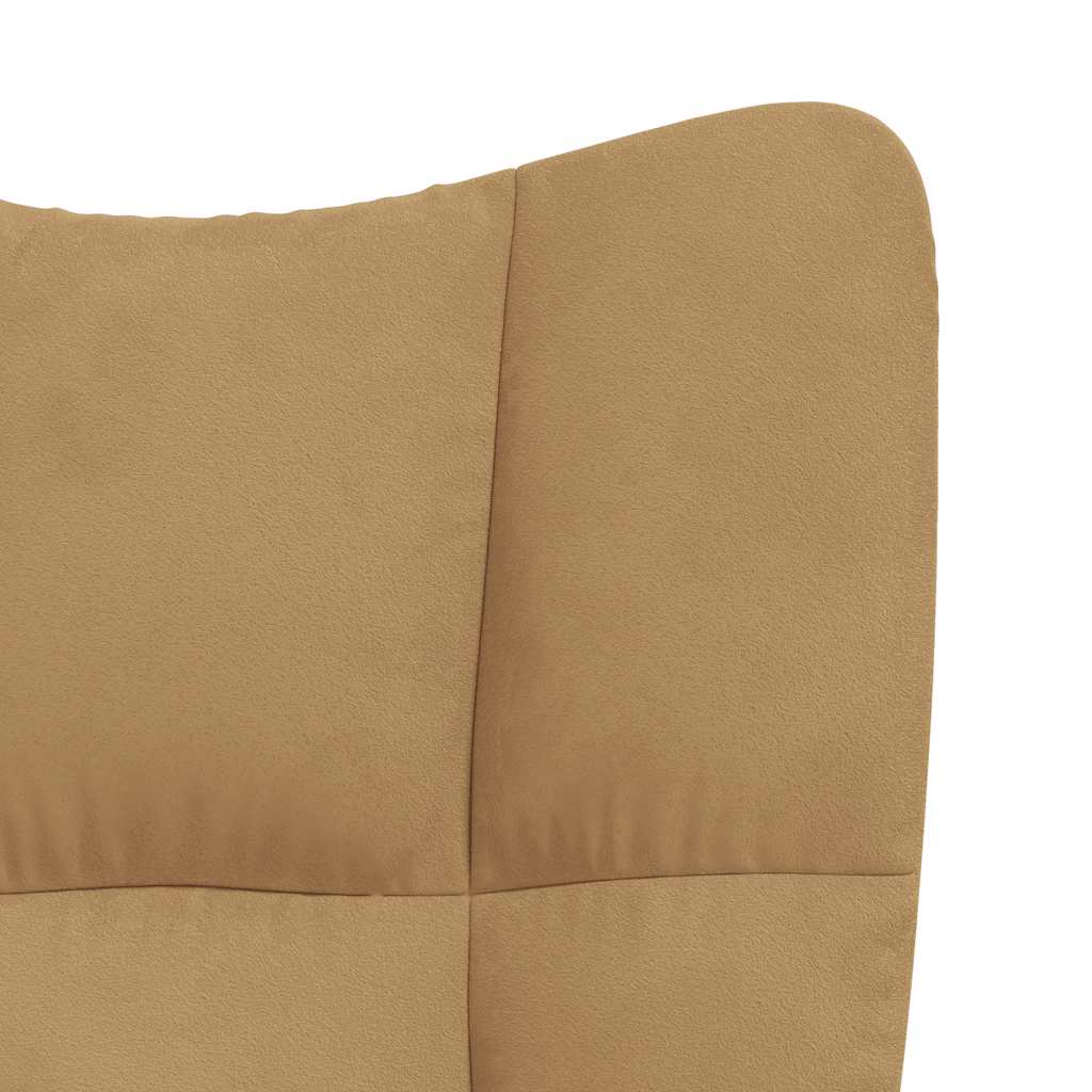 Chaise de relaxation avec repose-pied Marron Velours - XIOS
