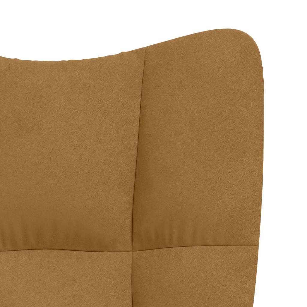 Chaise de relaxation avec repose-pied Marron Velours - XIOS