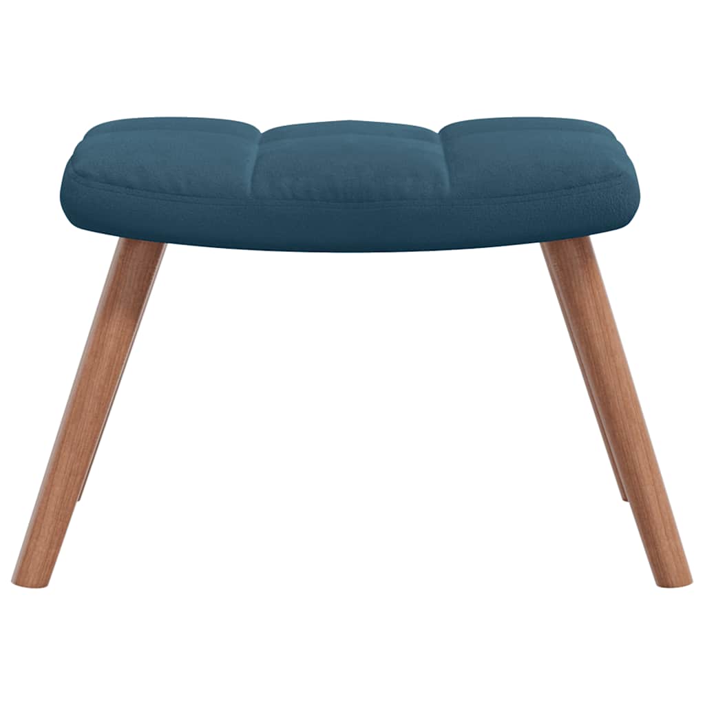 Chaise de relaxation avec repose-pied Bleu Velours - XIOS