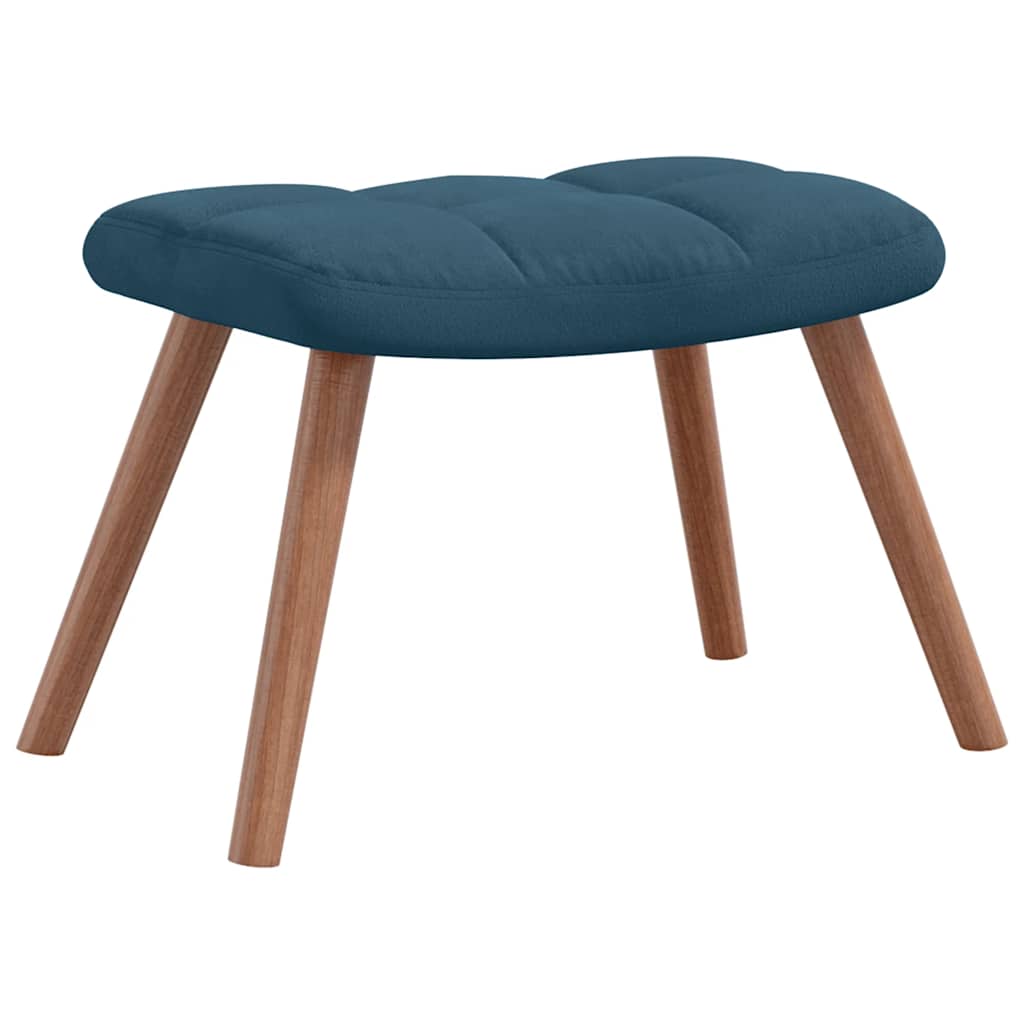 Chaise de relaxation avec repose-pied Bleu Velours - XIOS