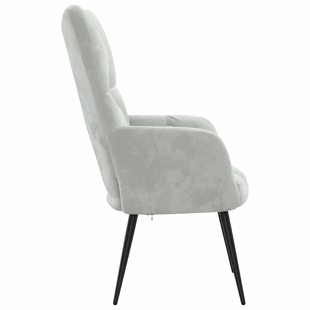 Chaise de relaxation Gris clair Velours - XIOS