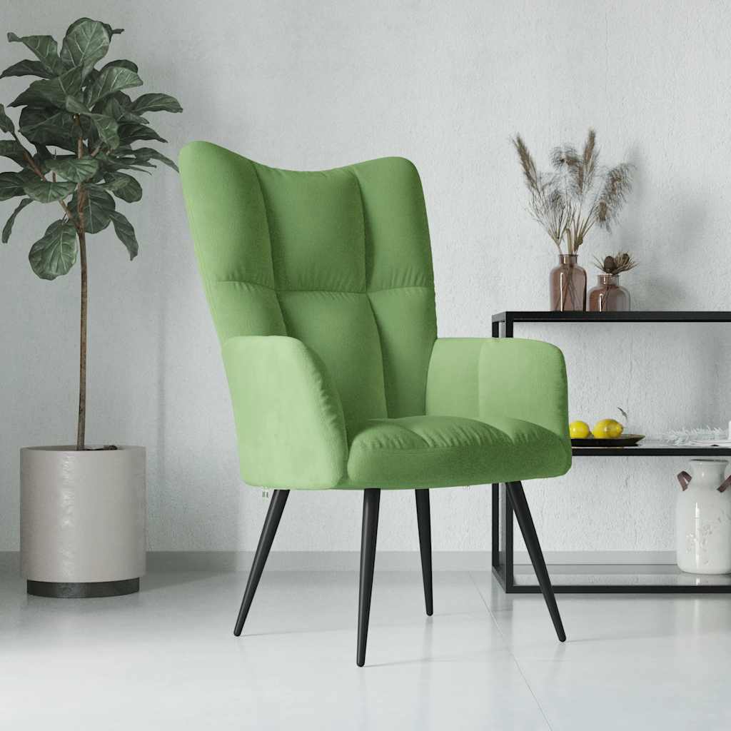Chaise de relaxation Vert clair Velours - XIOS