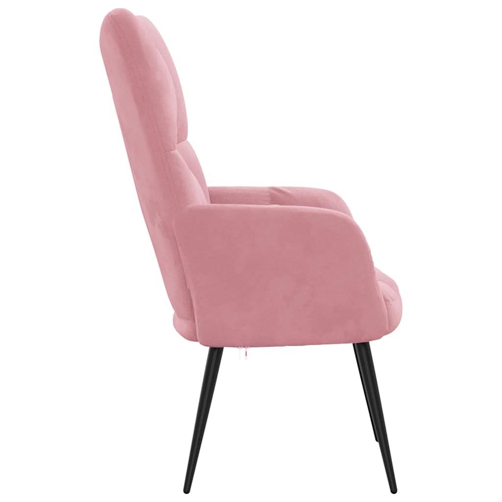 Chaise de relaxation Rose Velours - XIOS