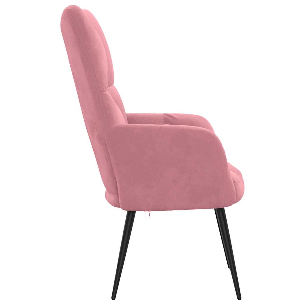 Chaise de relaxation Rose Velours - XIOS