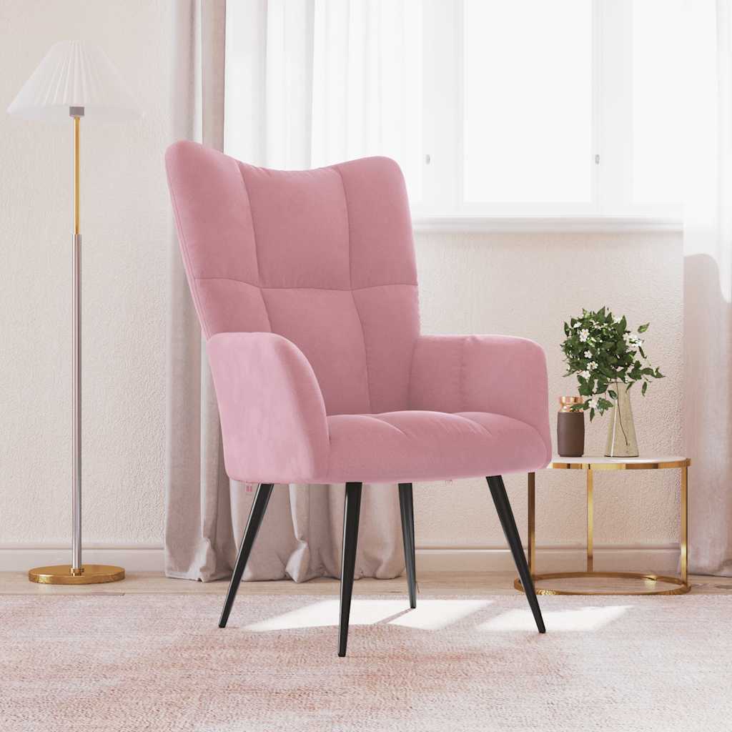Chaise de relaxation Rose Velours - XIOS