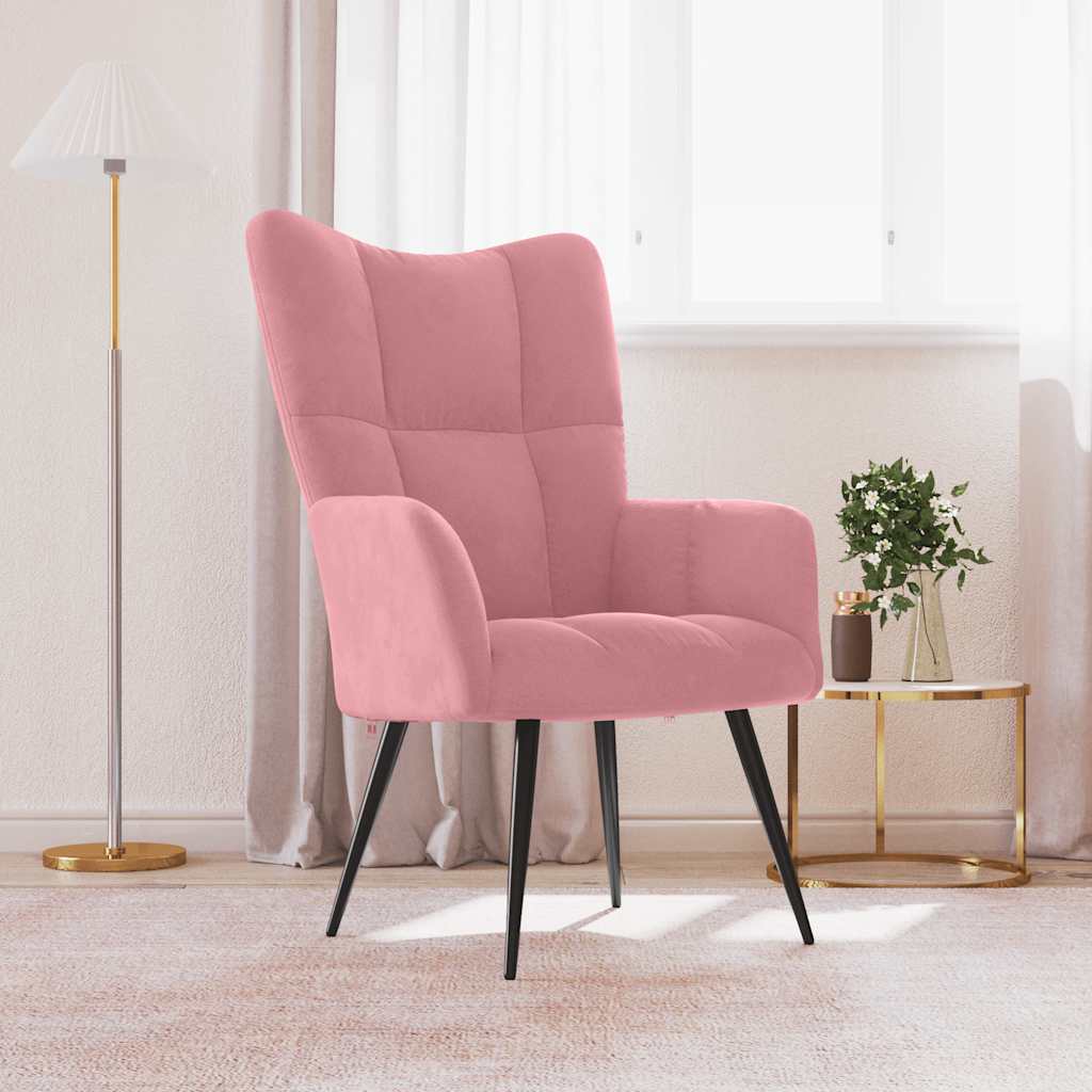 Chaise de relaxation Rose Velours - XIOS