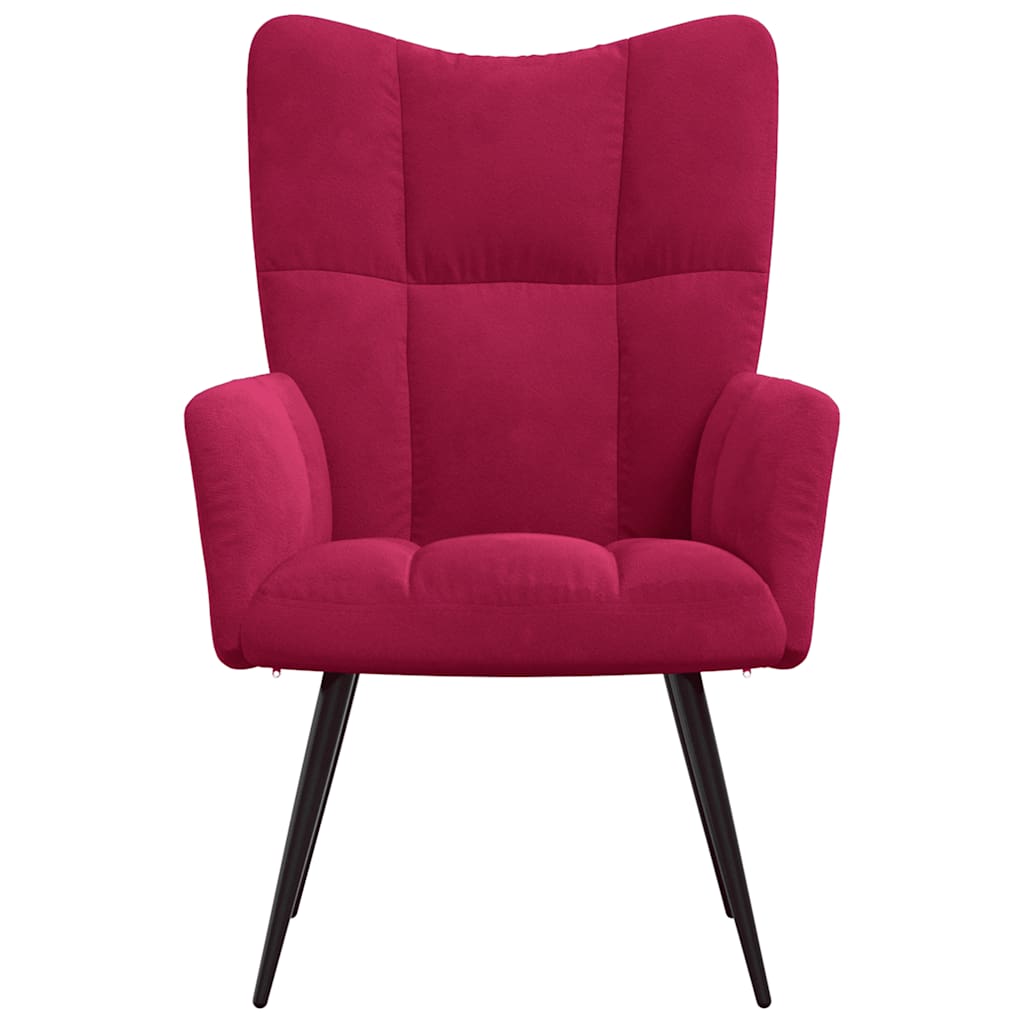 Chaise de relaxation Rouge bordeaux Velours - XIOS