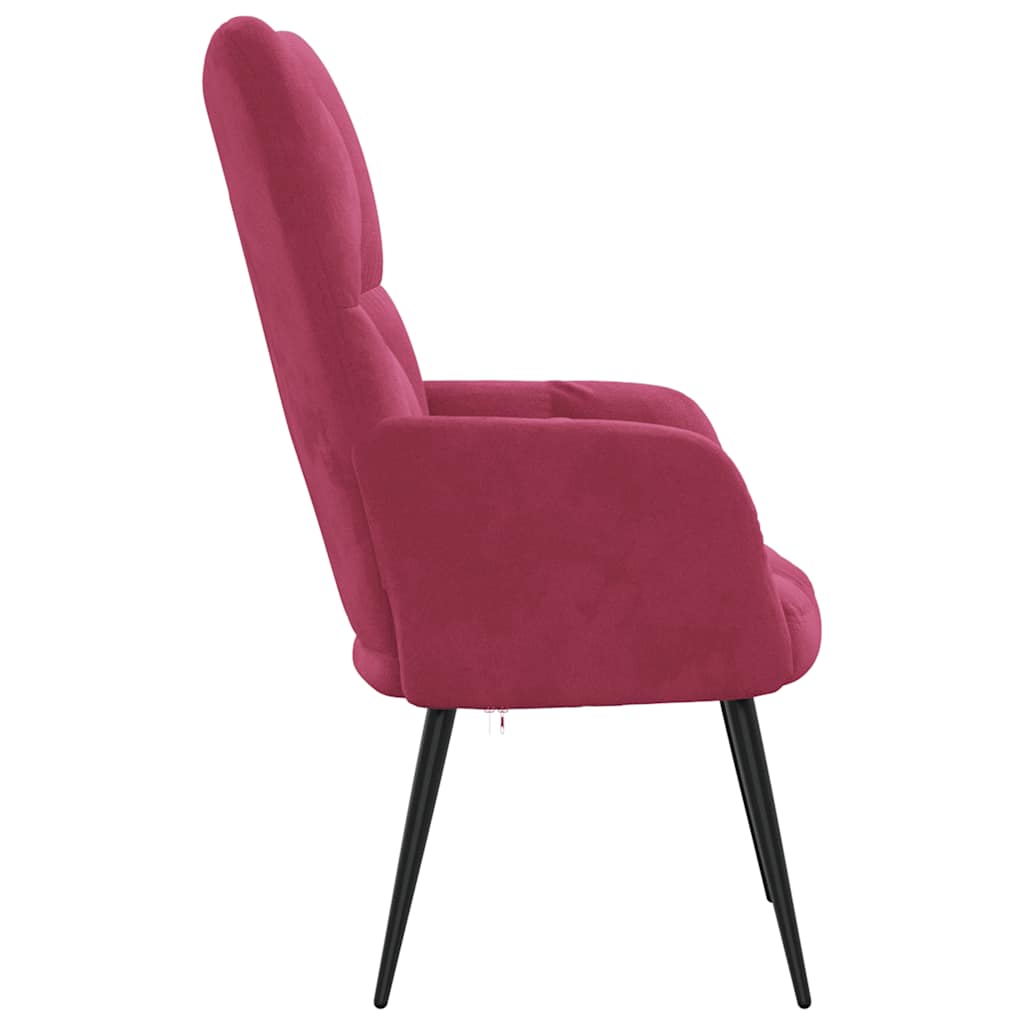 Chaise de relaxation Rouge bordeaux Velours - XIOS