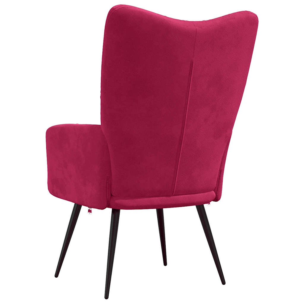 Chaise de relaxation Rouge bordeaux Velours - XIOS
