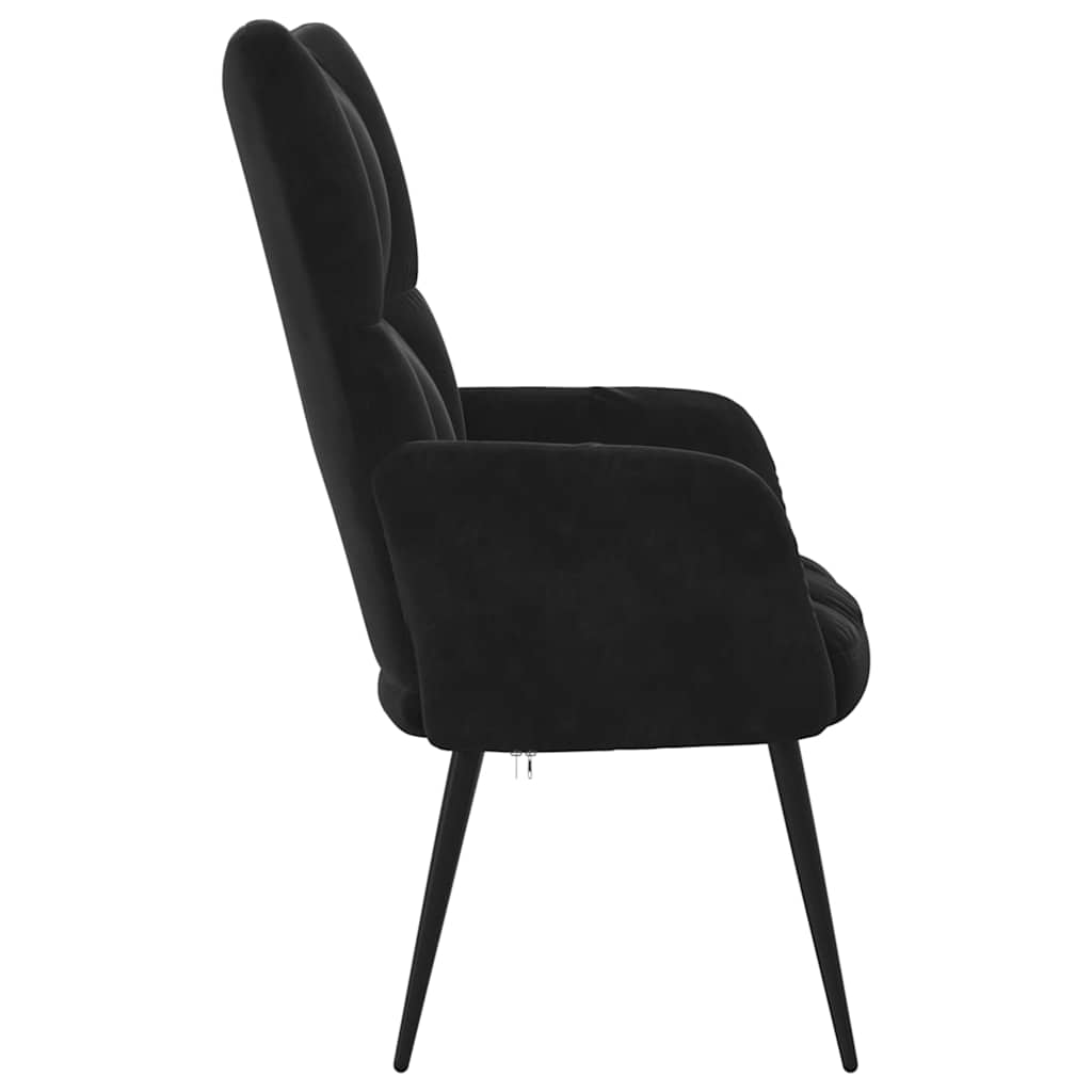 Chaise de relaxation Noir Velours - XIOS