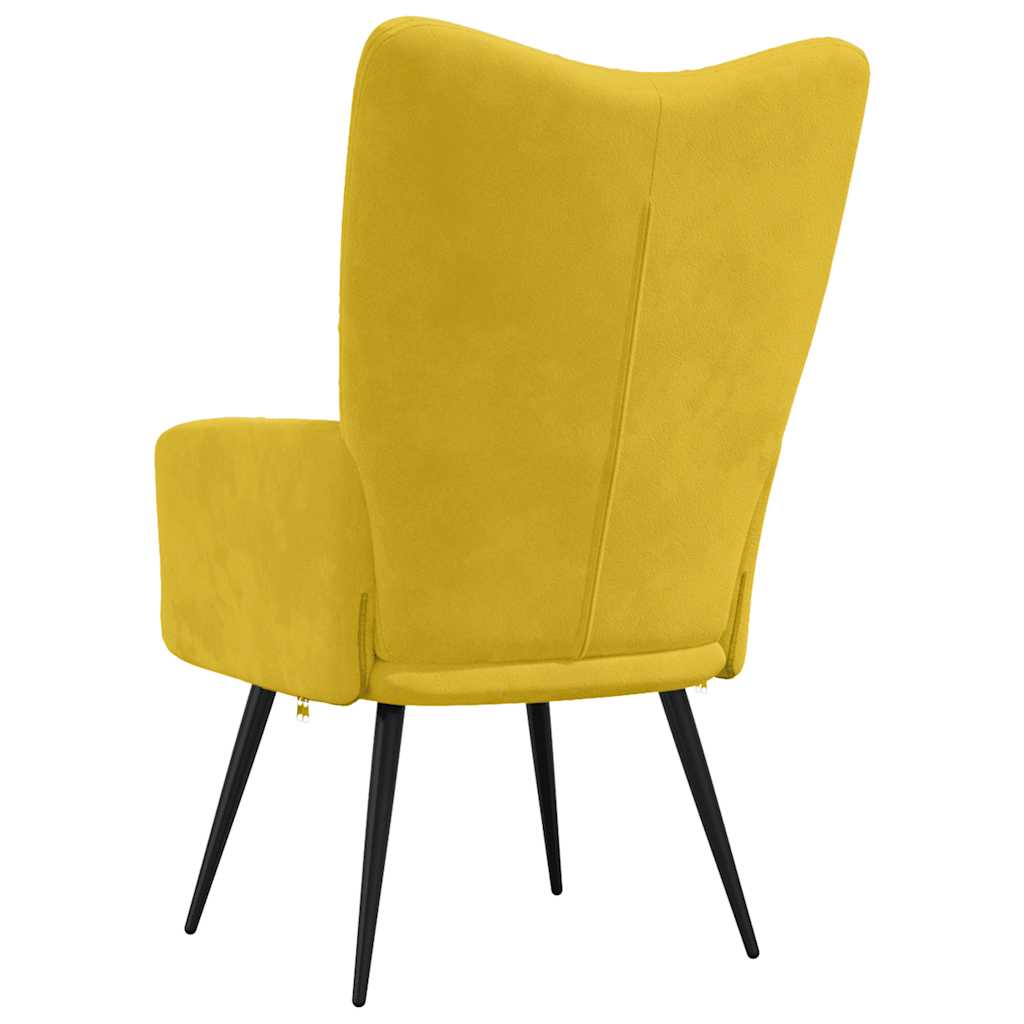 Chaise de relaxation Jaune moutarde Velours - XIOS