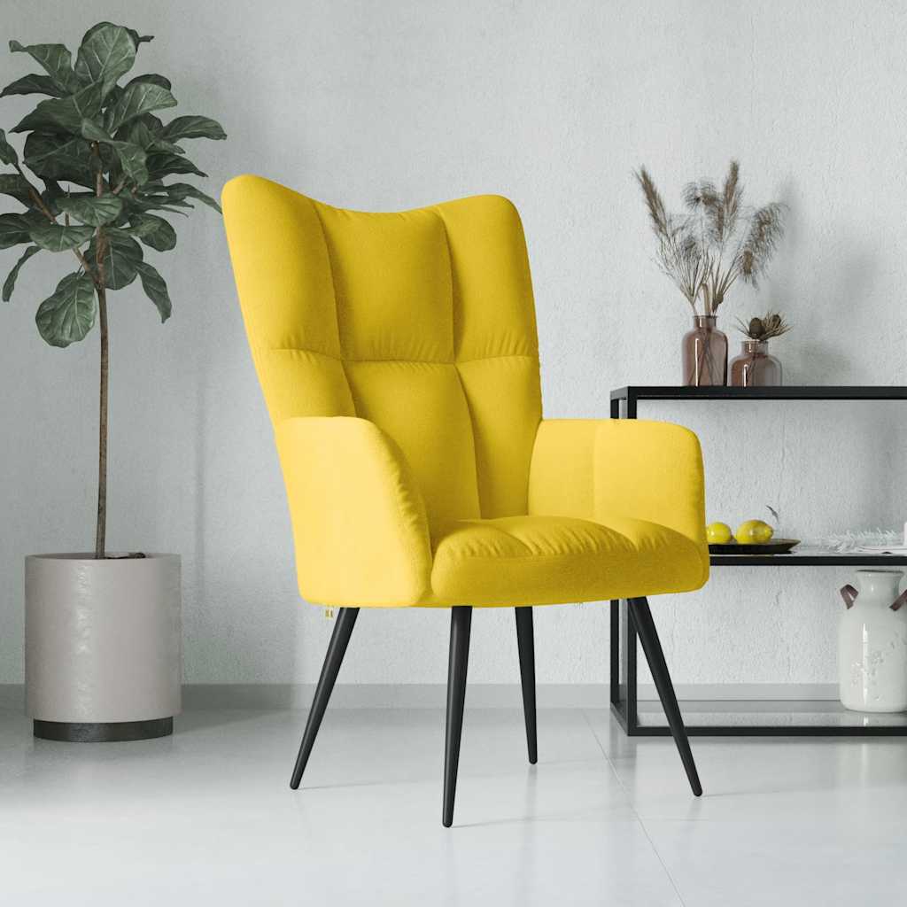 Chaise de relaxation Jaune moutarde Velours - XIOS