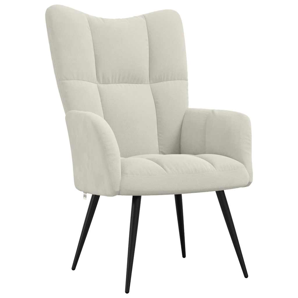 Chaise de relaxation Blanc crème Velours - XIOS