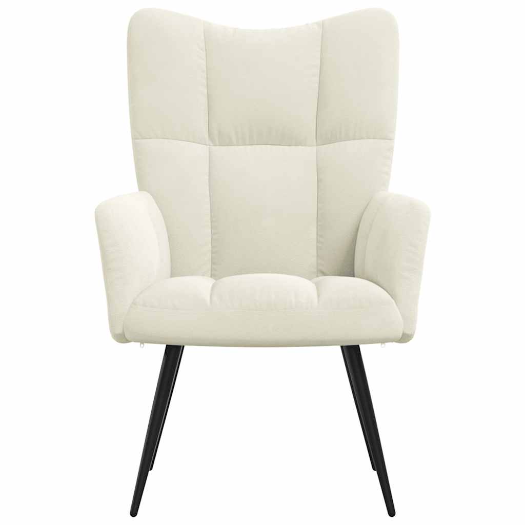 Chaise de relaxation Blanc crème Velours - XIOS