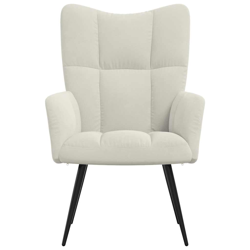Chaise de relaxation Blanc crème Velours - XIOS