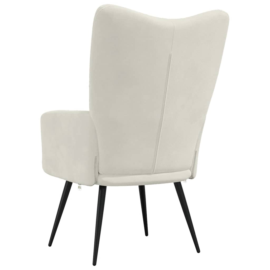 Chaise de relaxation Blanc crème Velours - XIOS
