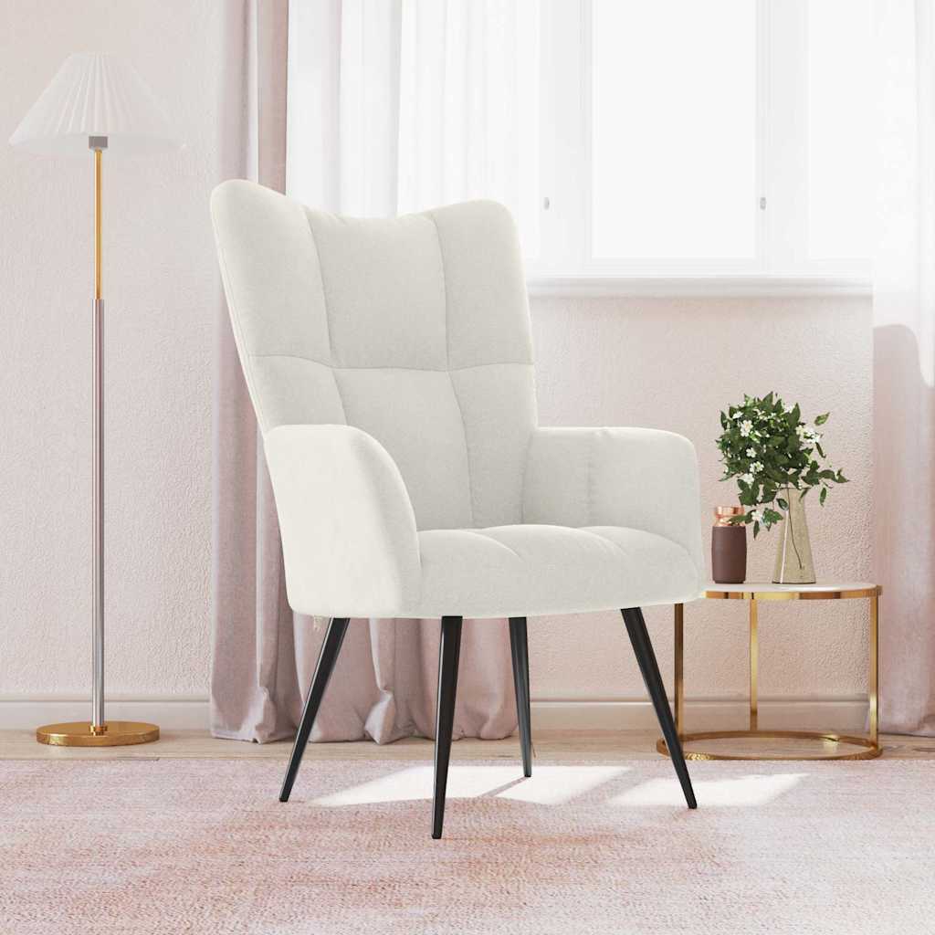 Chaise de relaxation Blanc crème Velours - XIOS