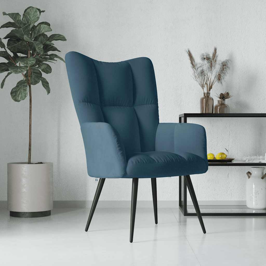 Chaise de relaxation Bleu Velours - XIOS
