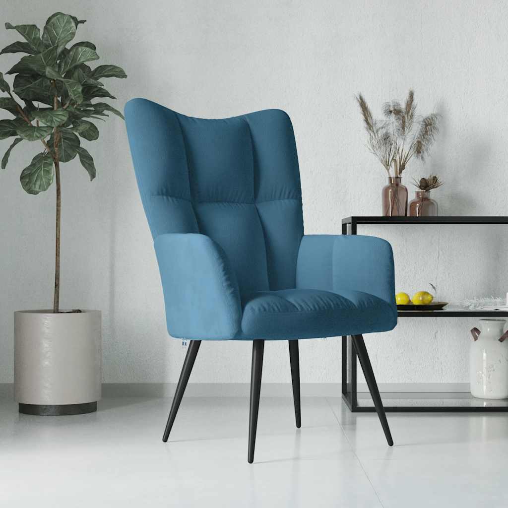 Chaise de relaxation Bleu Velours - XIOS