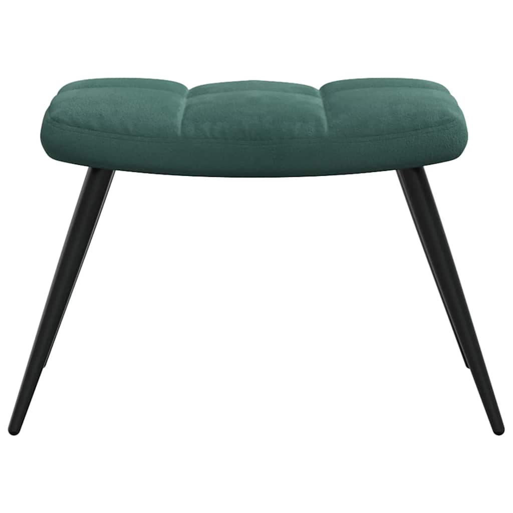 Chaise de relaxation avec tabouret Vert foncé Velours - XIOS