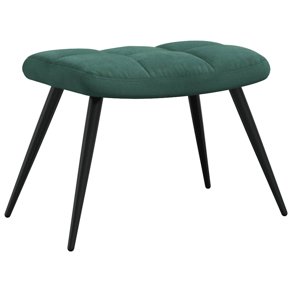 Chaise de relaxation avec tabouret Vert foncé Velours - XIOS