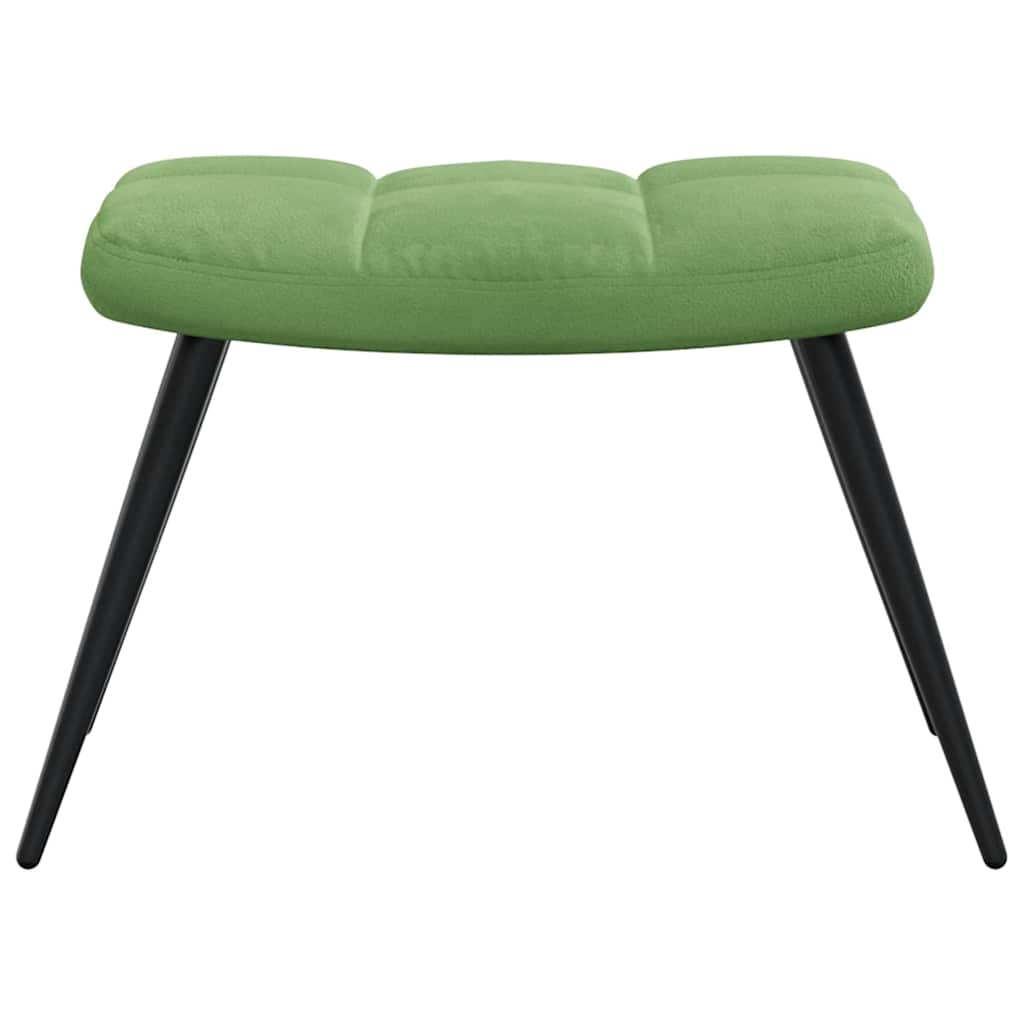 Chaise de relaxation avec tabouret Vert clair Velours - XIOS