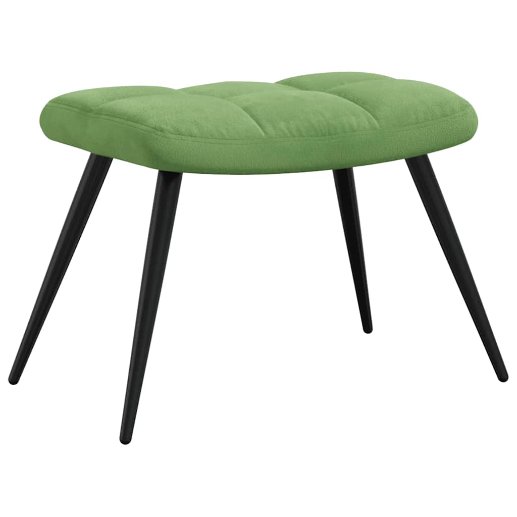 Chaise de relaxation avec tabouret Vert clair Velours - XIOS