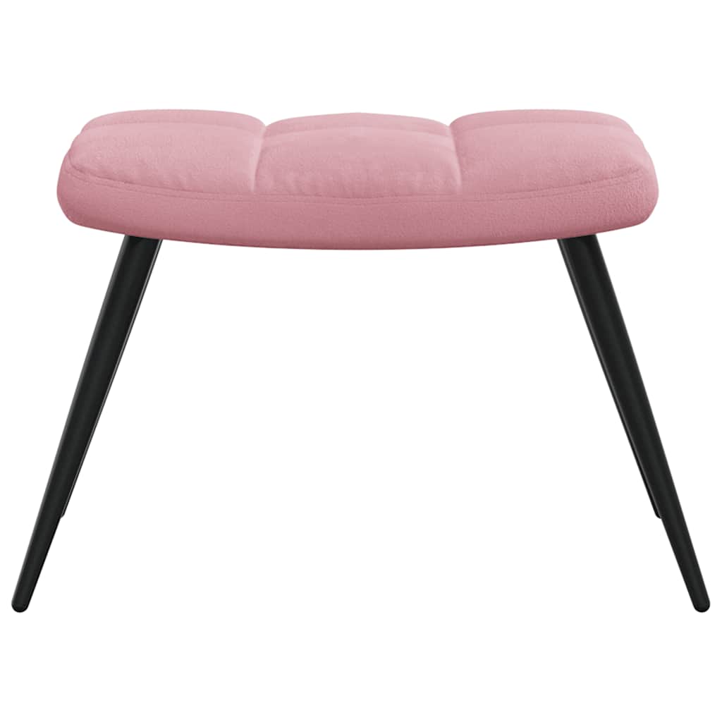 Chaise de relaxation avec tabouret Rose Velours - XIOS