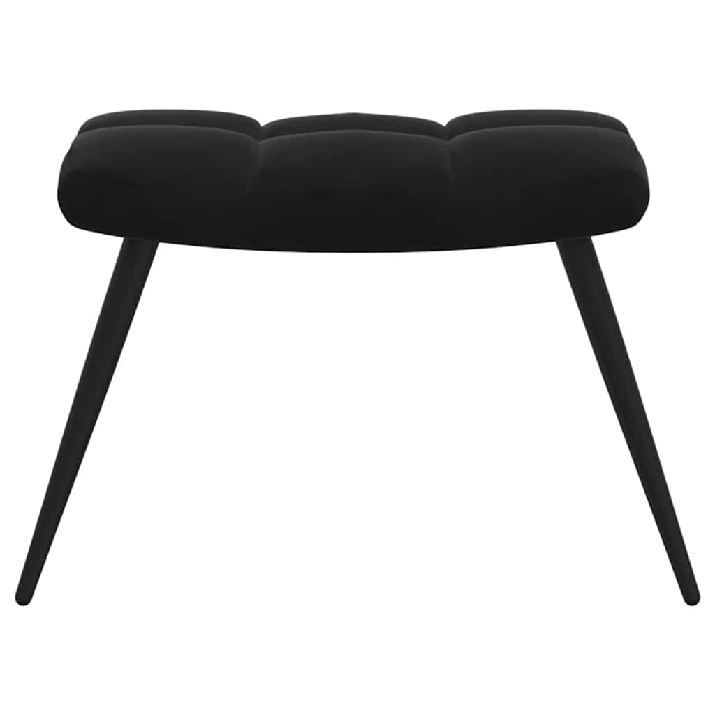 Chaise de relaxation avec tabouret Noir Velours - XIOS