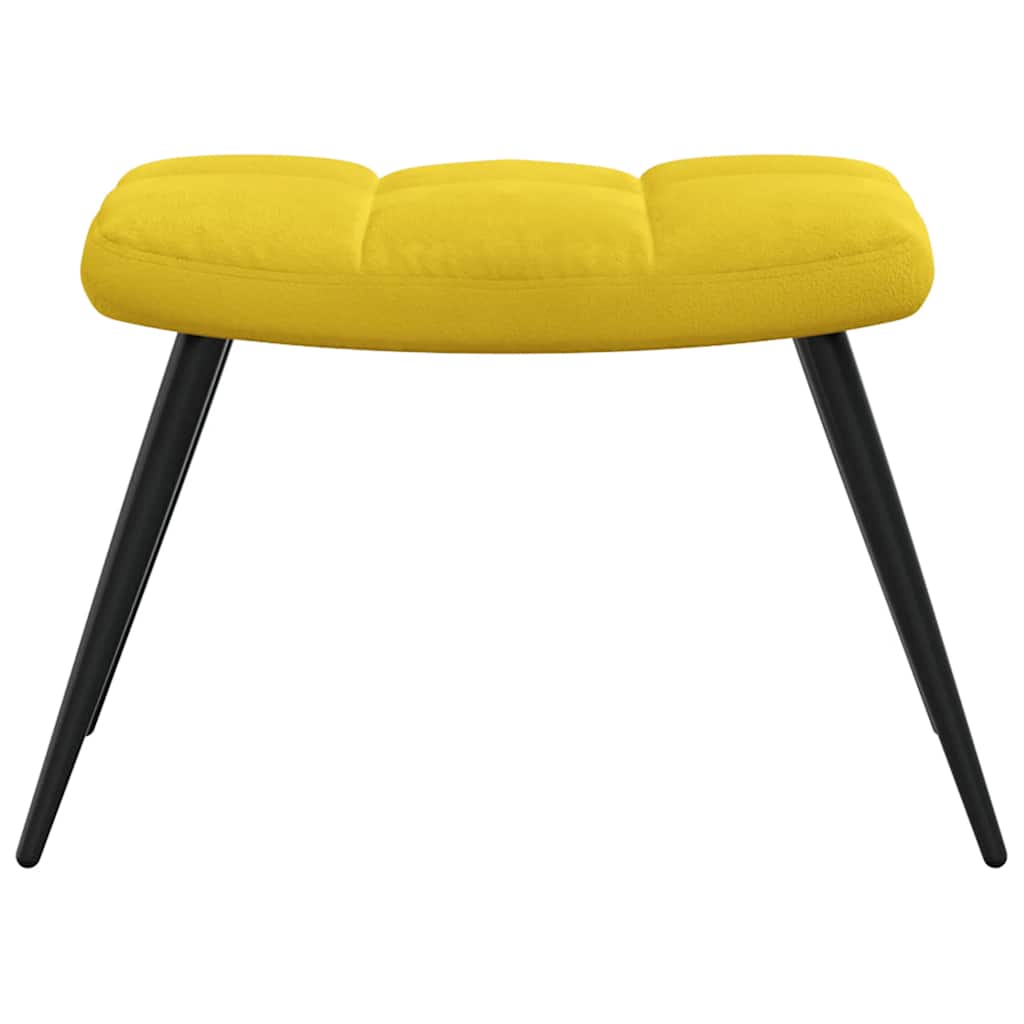 Chaise de relaxation avec tabouret Jaune moutarde Velours - XIOS
