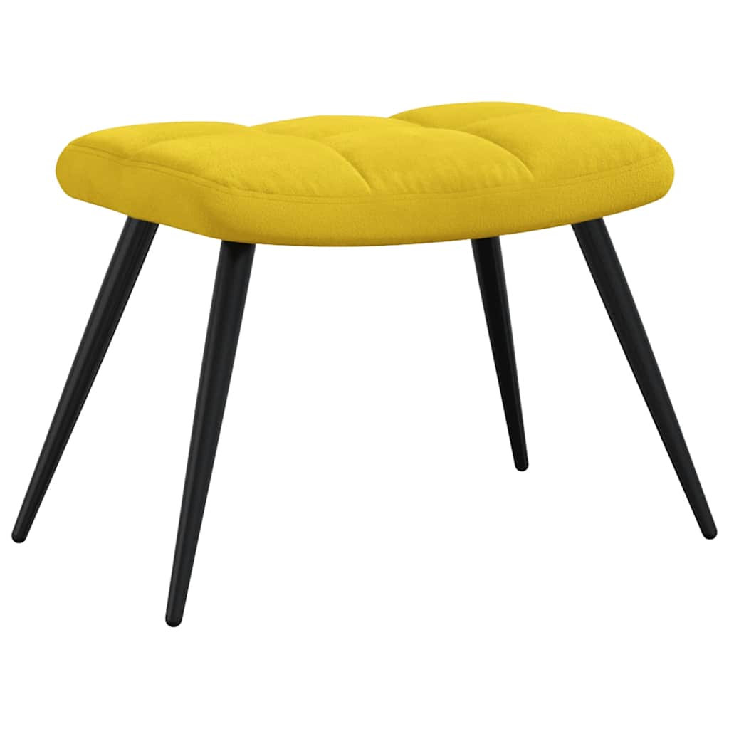 Chaise de relaxation avec tabouret Jaune moutarde Velours - XIOS