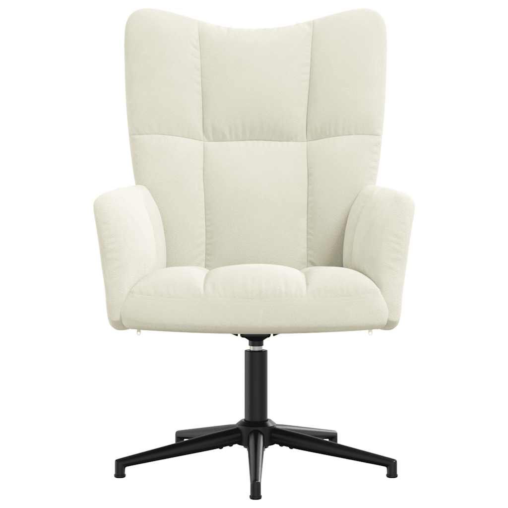 Chaise de relaxation Blanc crème Velours