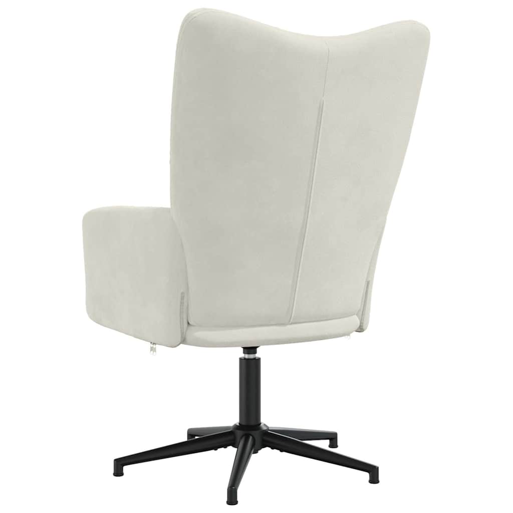 Chaise de relaxation Blanc crème Velours