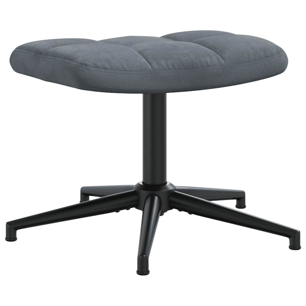 Chaise de relaxation avec tabouret Gris foncé Velours - XIOS