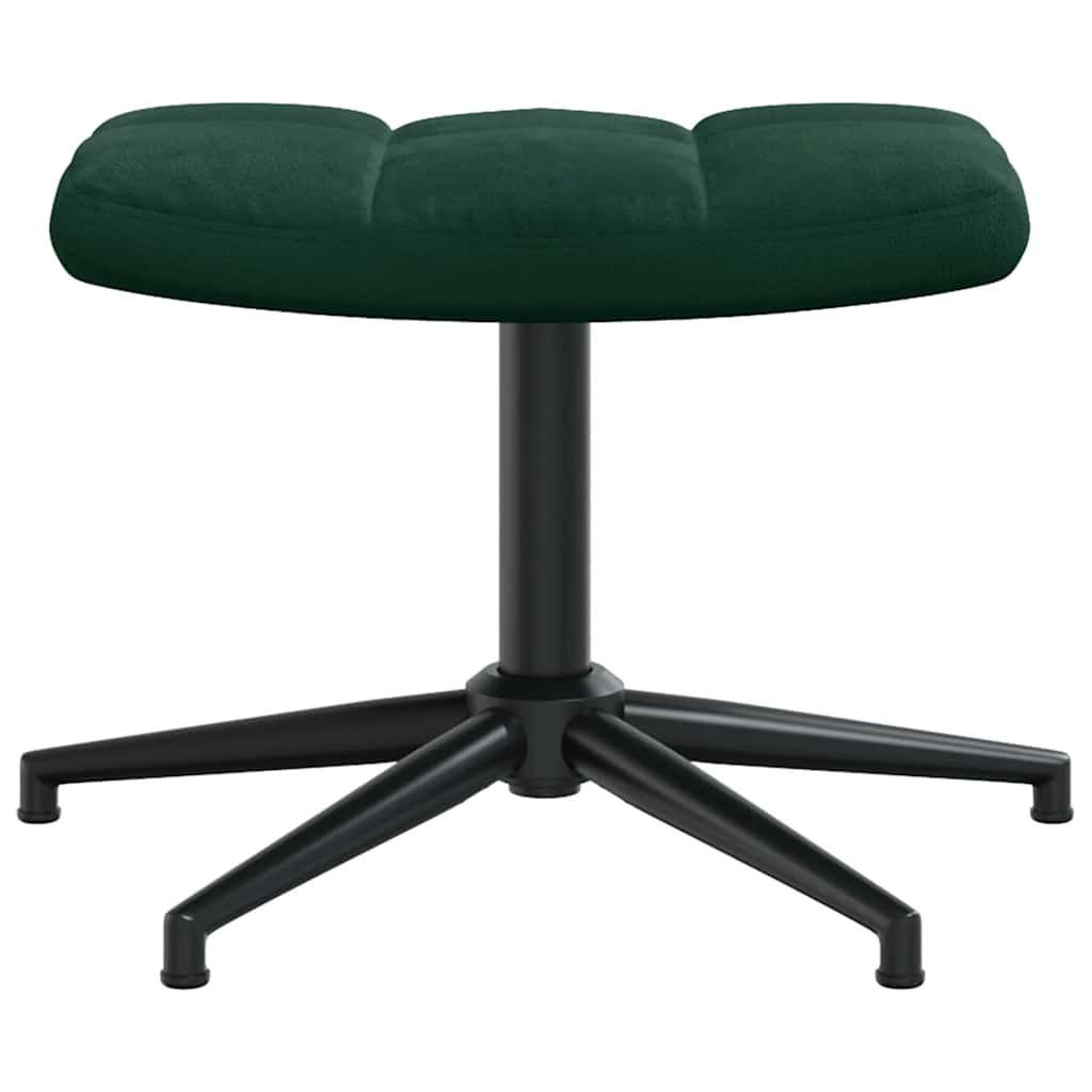 Chaise de relaxation avec tabouret Vert foncé Velours - XIOS