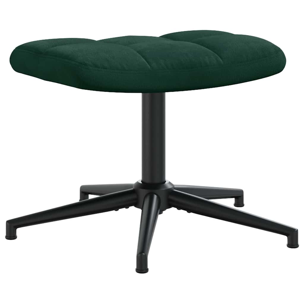 Chaise de relaxation avec tabouret Vert foncé Velours - XIOS