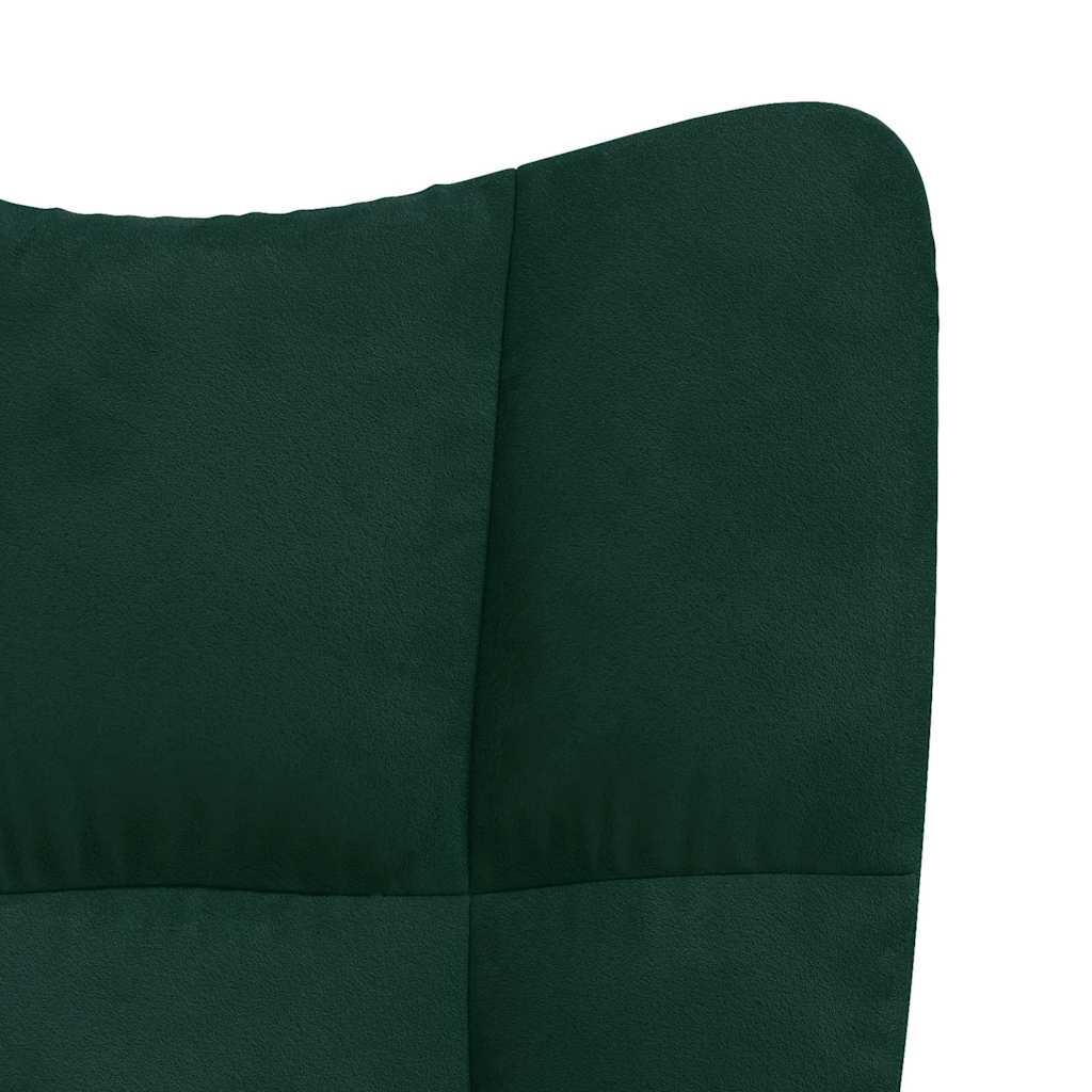 Chaise de relaxation avec tabouret Vert foncé Velours - XIOS