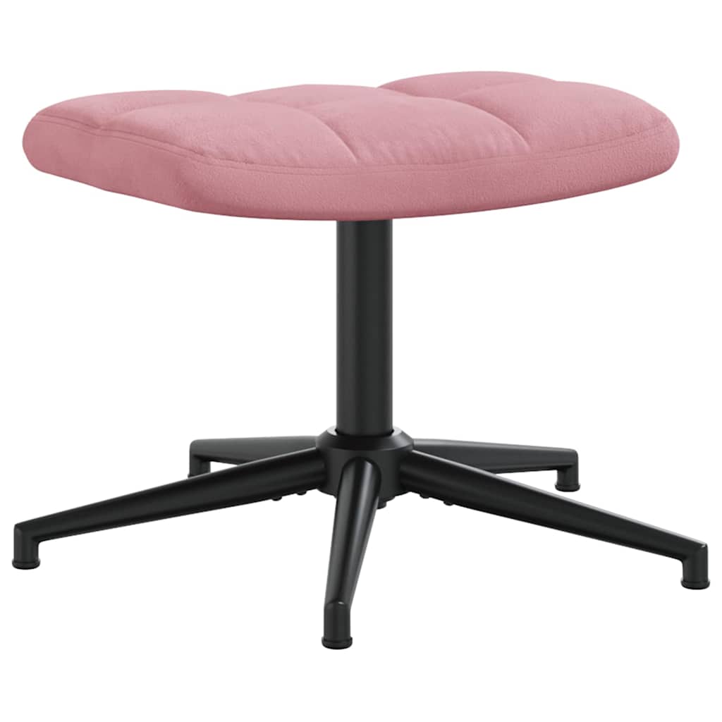Chaise de relaxation avec tabouret Rose Velours - XIOS