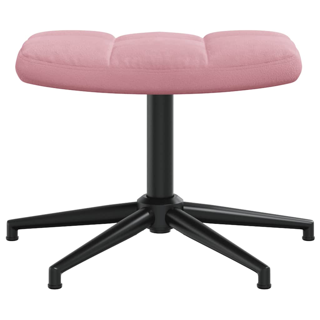 Chaise de relaxation avec tabouret Rose Velours - XIOS