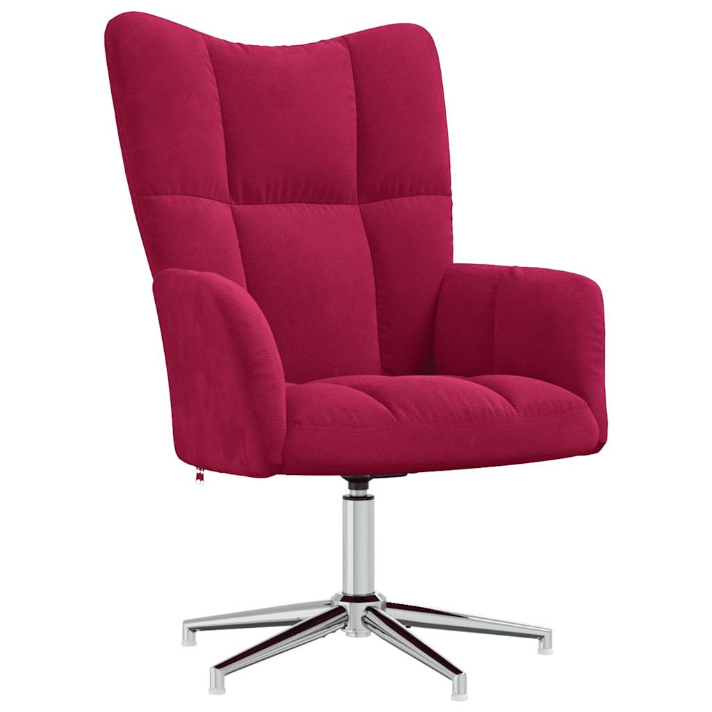 Chaise de relaxation Rouge bordeaux Velours