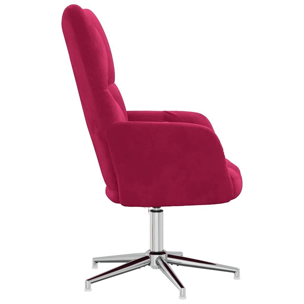 Chaise de relaxation Rouge bordeaux Velours