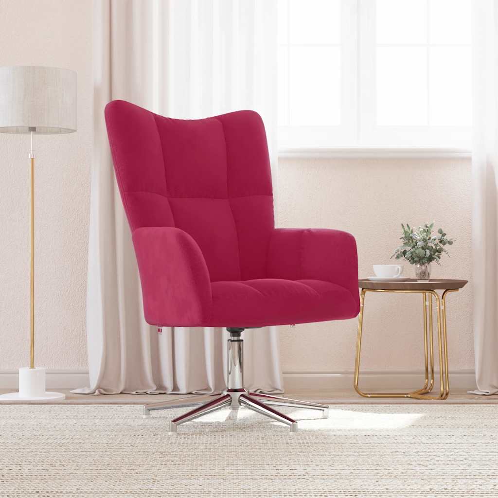Chaise de relaxation Rouge bordeaux Velours