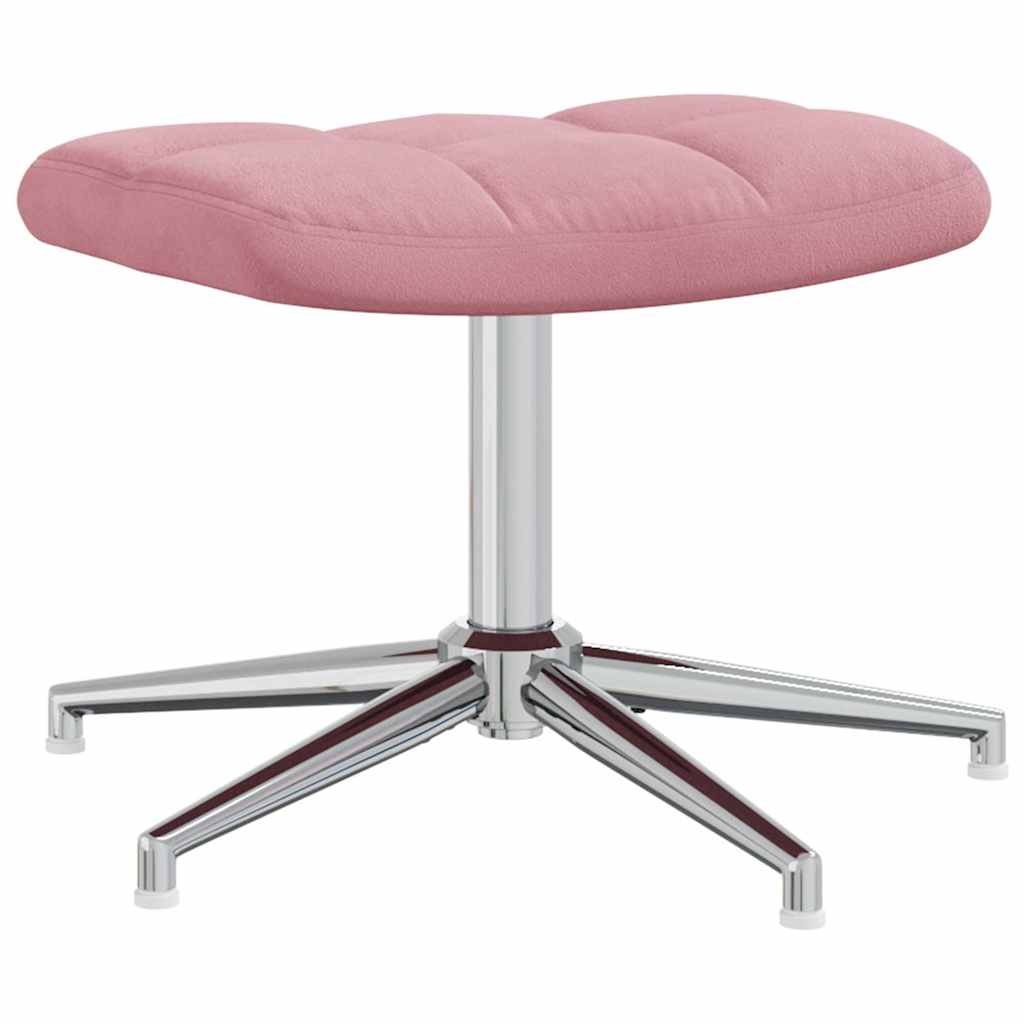 Chaise de relaxation avec tabouret Rose Velours - XIOS