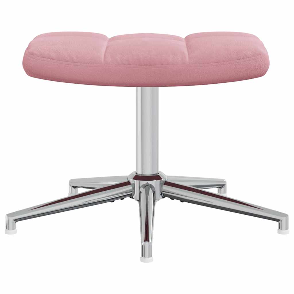 Chaise de relaxation avec tabouret Rose Velours - XIOS