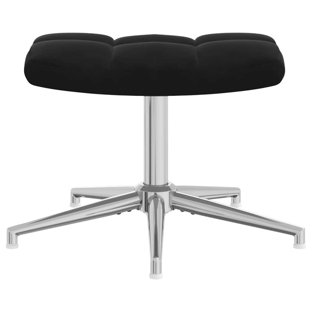 Chaise de relaxation avec tabouret Noir Velours - XIOS